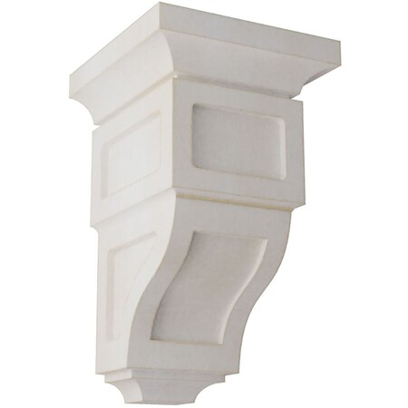 Ekena Millwork 3 1/2"W x 3 3/4"D x 6"H Mini Reyes Wood Vintage Decor Corbel, Chalk Dust White CORWD03X03X06RYWH